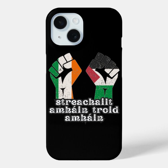 Retro Ireland Palestina Solidarity Fist Revolution Case-Mate iPhone Hülle (Rückseite)
