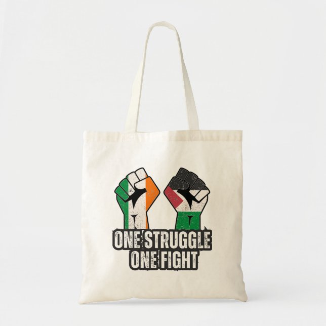 Retro Ireland Palestina Solidarity Fist Revolution Tragetasche (Vorne)