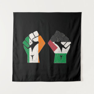Retro Ireland Palestina Solidarity Fist Revolution Wandteppich