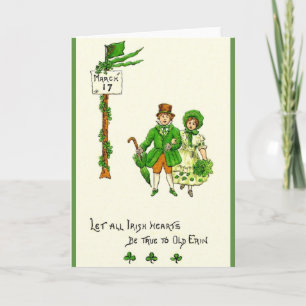 Retro-irische Herzen seien wahr St. Patrick's Day Karte