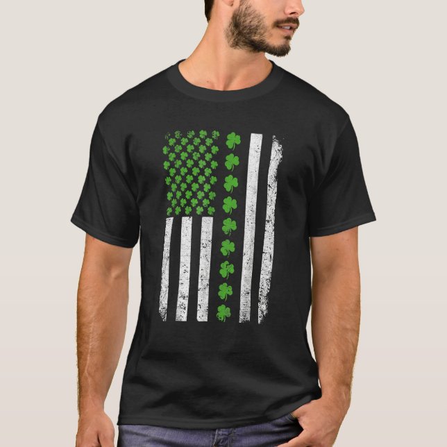 Retro Irish American Flag Distressed Flag St Patri T-Shirt (Vorderseite)