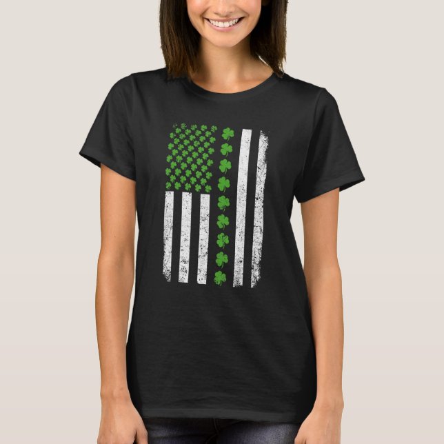 Retro Irish American Flag Distressed Flag St Patri T-Shirt (Vorderseite)