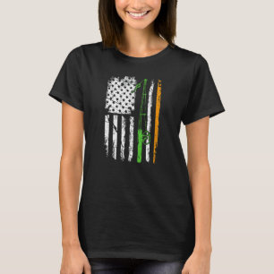 Retro Irish American Flag Fishing Kleeblatt St Pat T-Shirt