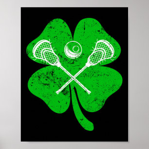 Retro Irish Kleeblatt Lacrosse Sports Lover St.pat Poster