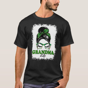 Retro Irish Messy Bun Oma Life Kleeblatt Patric T-Shirt