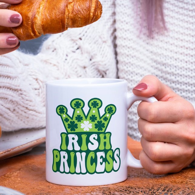 Retro Irish Princess St. Patrick's Day Kaffeetasse (Von Creator hochgeladen)