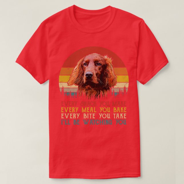 Retro Irish Setter jeden Snack, den Sie machen jed T-Shirt (Design vorne)