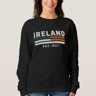 Retro Irland Flaggen-Inspiriert Heritage Est. 1937 Sweatshirt