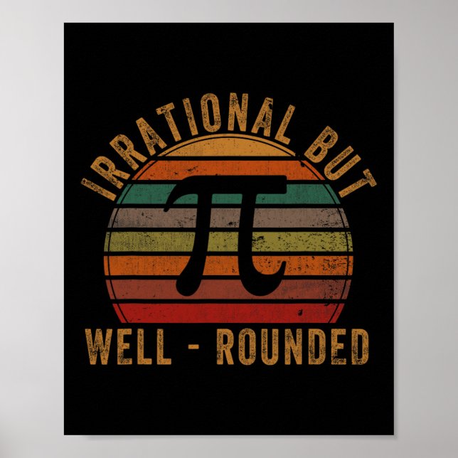 Retro irrational, aber gut gerundet Pi Day Celebra Poster (Vorne)