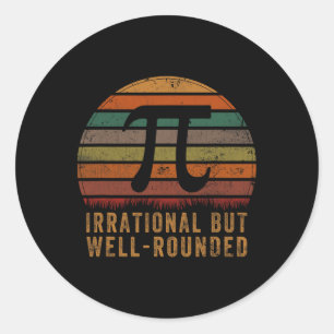 Retro irrational, aber gut gerundet Pi Day Celebra Runder Aufkleber