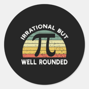 Retro irrational, aber gut gerundet Pi Day Celebra Runder Aufkleber