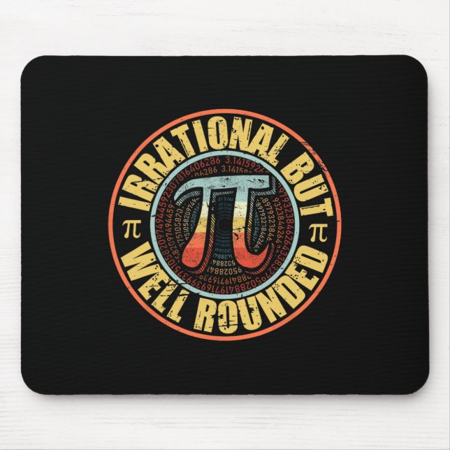 Retro irrationale, aber gut gerundete Pi Day Vinta Mousepad (Vorne)