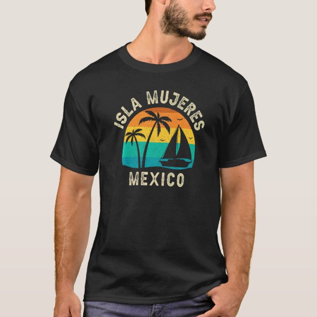 Retro Isla Mujeres Mexico Sunset  Matching Family  T-Shirt (Vorderseite)