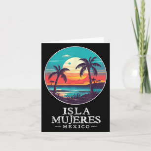 Retro Isla Mujeres Mexiko Strand Sonnenuntergang S Karte