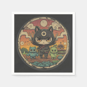 Retro Island Pals: Ninja Cat Crew Serviette