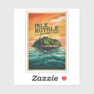 Retro Isle Royale Nationalpark Poster Aufkleber