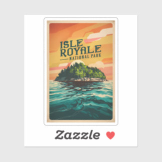 Retro Isle Royale Nationalpark Poster Aufkleber