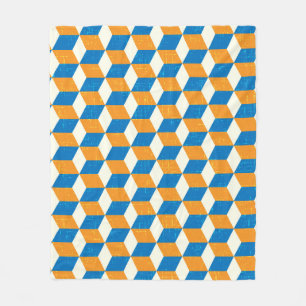 Retro-isometrische Würfel, geometrische Illusion Fleecedecke