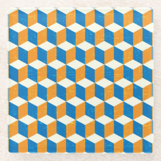 Retro-isometrische Würfel, geometrische Illusion Glasuntersetzer