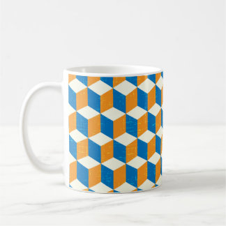 Retro-isometrische Würfel, geometrische Illusion Kaffeetasse
