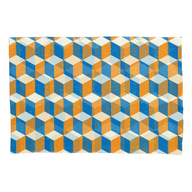 Retro-isometrische Würfel, geometrische Illusion Kissenbezug (Vorderseite)
