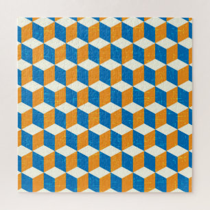 Retro isometrische Würfel, geometrische Illusion Puzzle