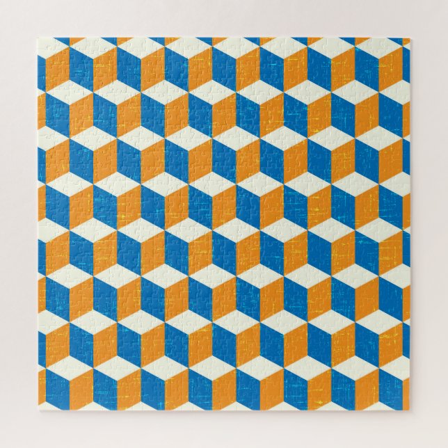 Retro-isometrische Würfel, geometrische Illusion Puzzle (Vertikal)