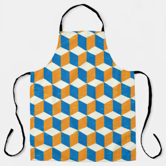 Retro-isometrische Würfel, geometrische Illusion Schürze