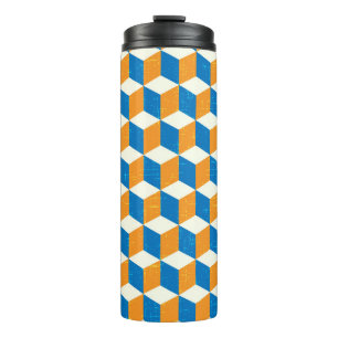 Retro-isometrische Würfel, geometrische Illusion Thermosbecher