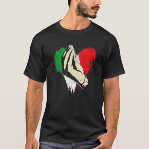 Retro Italia Flag Herz Italien Hand Gesture Italia T-Shirt