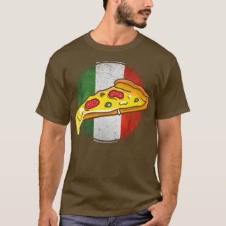 Retro Italia Flag Italien Pizza Slice Funny Italia T-Shirt