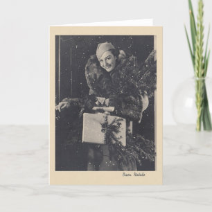 Retro Italian Buon Natale Christmas Card Feiertagskarte