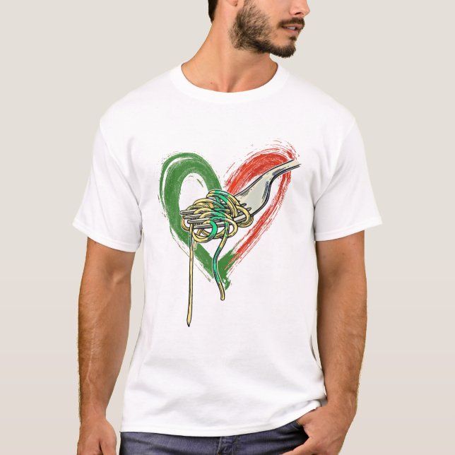 Retro Italian Heart Italien T-Shirt (Vorderseite)