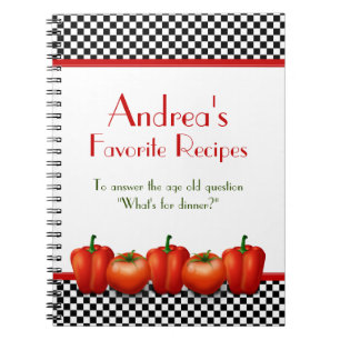 Retro Italian Kitchen Personalisiertes Rezept Note Notizblock