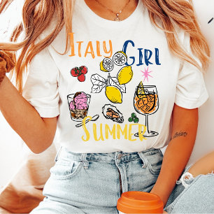 Retro Italien Mädchen Sommer Amalfi-Küste Zitrone T-Shirt