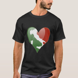 Retro Italienische Flagge mit Italien Karte Italie T-Shirt