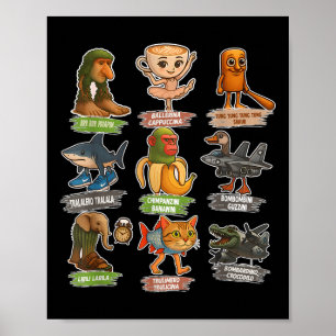 Retro-Italienisches Brainrot-Meme Lustig Alles Bra Poster