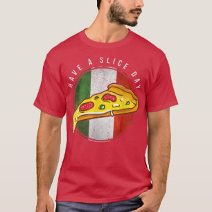 Retro Italy Flag Italienische Pizza Slice Funny It T-Shirt