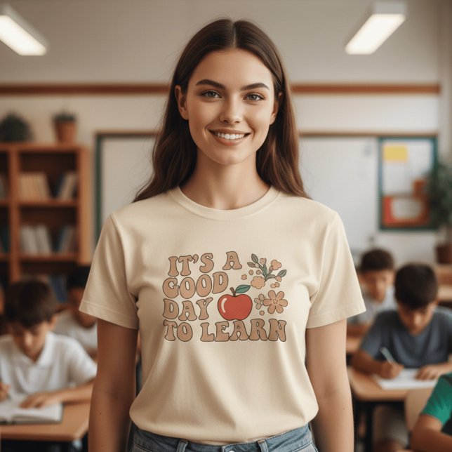 Retro It's A Good Day To Learn Teacher  | Groovy A T-Shirt (Von Creator hochgeladen)