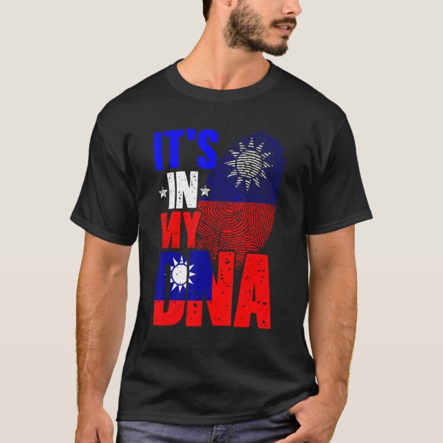 Retro It's In My DNA Taiwan Roots Taiwanese Flag F T-Shirt (Vorderseite)
