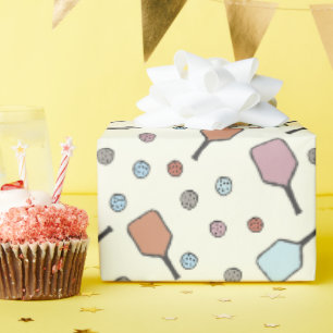 Retro Ivory Cream Pickleball Vintage Sportarten Geschenkpapier