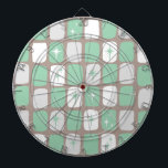 Retro Jade Sternexplosionen Dart Board Dartscheibe<br><div class="desc">Dieses Retro Jade und White Sternexplosionen Dartboard ist so hübsch weltraum, dass Sie Ihren Enthusiasmus nicht eindämmen können. Und warum will du hin? Dieses moderne, inspirierte Design aus den 60er Jahren weist einen dunkelharten grauen Hintergrund auf und weist Reihen von vollkommen unperfekten Rechtecken in weiß, weiß und taubengrau auf. Die...</div>