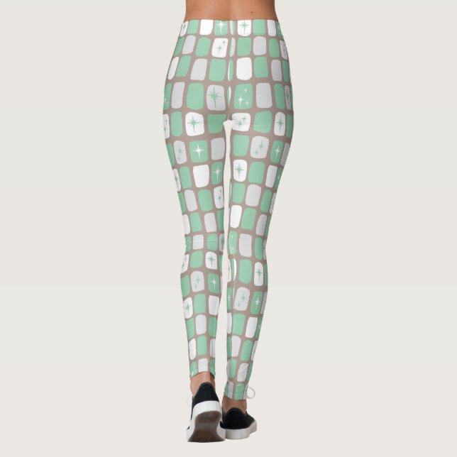Retro Jade Sternexplosionen Leggings (Rückseite)