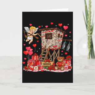 Retro-Jagd-Enten-Tarnung-Baby-Cupid-Valentinstag Karte
