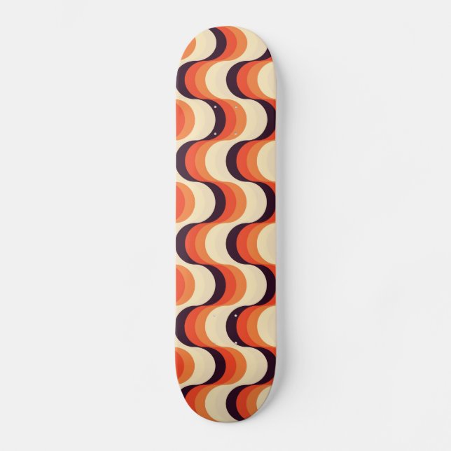 Retro Jahr-nahtlose abstrakte Kunst Skateboard (Vorderseite)