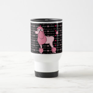 Retro Jahr-rosa Pudel-Reise-Tasse Reisebecher