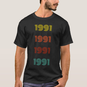 Retro-Jahr-Typografie 1991 T-Shirt