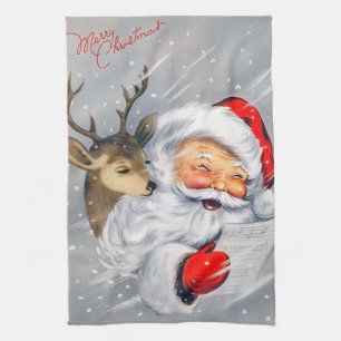 Retro-Jahrgang Weihnachten Geschirrtuch