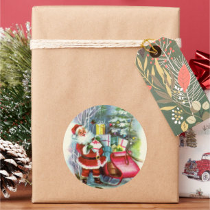Retro-Jahrgang Weihnachten Runder Aufkleber