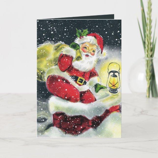 Retro-Jahrgang Weihnachten Weihnachten hinzufügen  (Vorderseite)